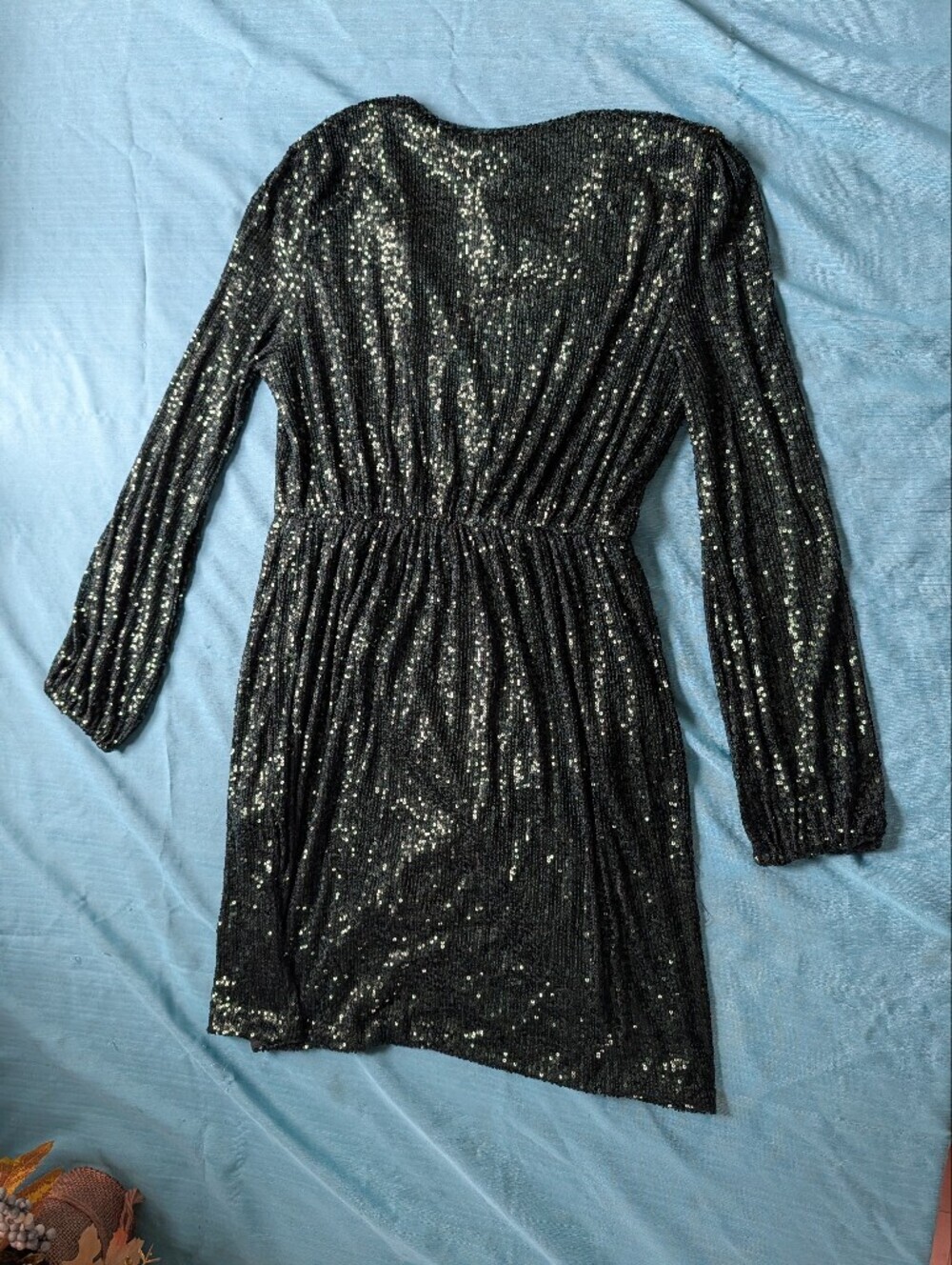 Ricki's Emerald Green Sequin Wrap Mini Dress - Picture 5 of 5